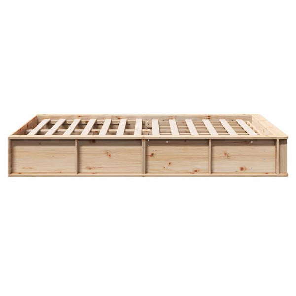 vidaXL Bed Frame Brown 140 x 200 cm Solid Pine Wood