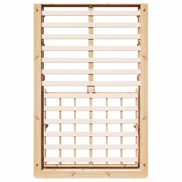 vidaXL Bed Frame Brown 140 x 200 cm Solid Pine Wood