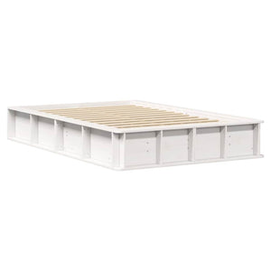 vidaXL Bed Frame White 140 x 200 cm Solid Pine Wood