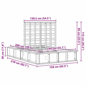 vidaXL Bed Frame White 140 x 200 cm Solid Pine Wood