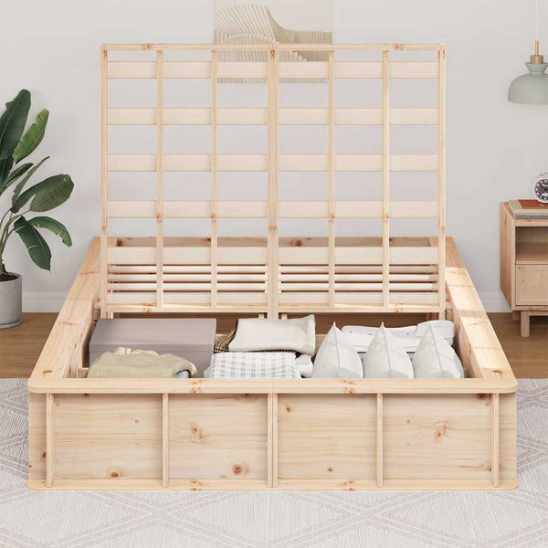 vidaXL Bed Frame Brown 120 x 200 cm Solid Pine Wood