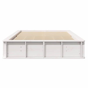 vidaXL Bed Frame White 120 x 200 cm Solid Pine Wood
