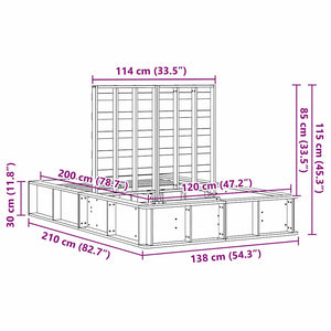 vidaXL Bed Frame White 120 x 200 cm Solid Pine Wood