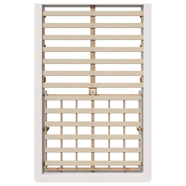 vidaXL Bed Frame White 120 x 200 cm Solid Pine Wood