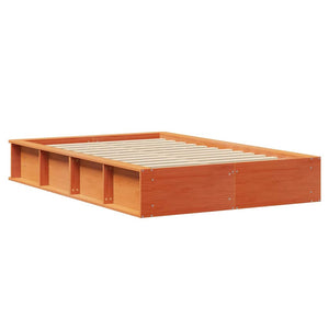vidaXL Bed Frame Waxed Brown 120 x 200 cm Solid Pine Wood
