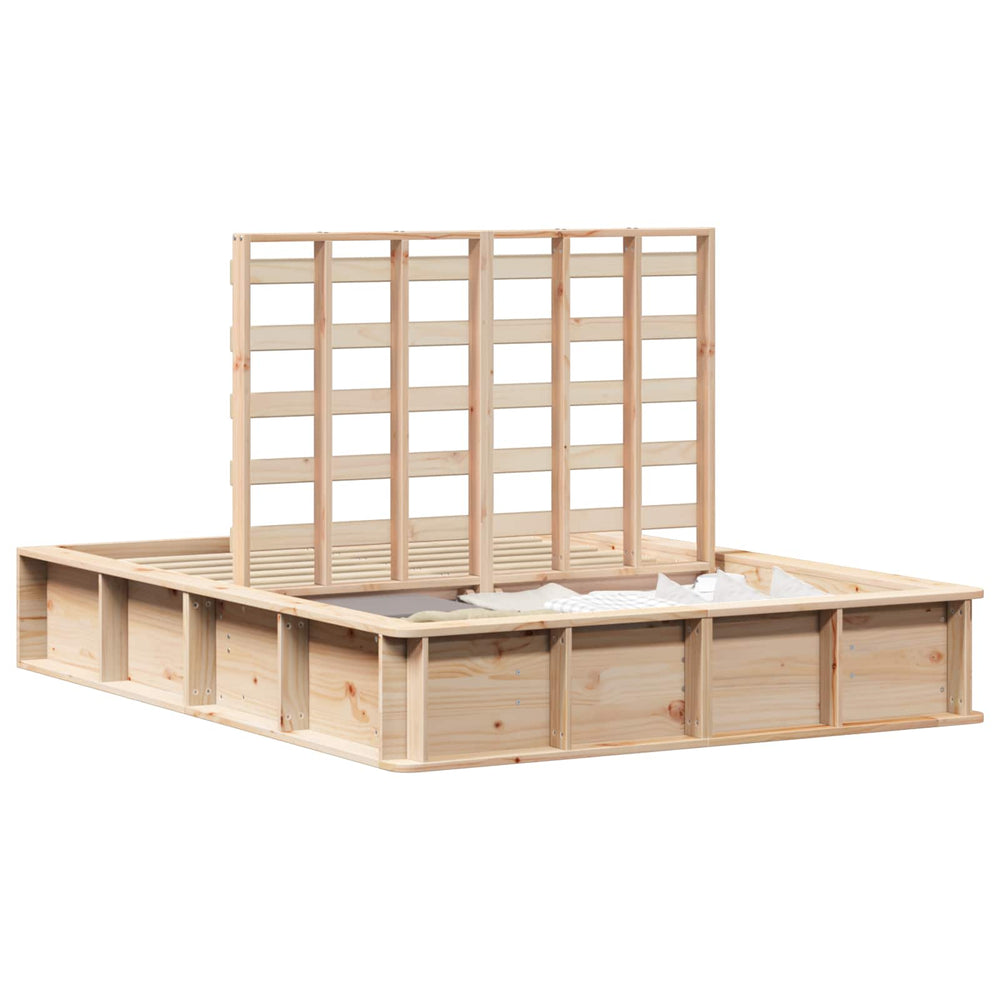 vidaXL Bed Frame Brown 140 x 190 cm Solid Pine Wood