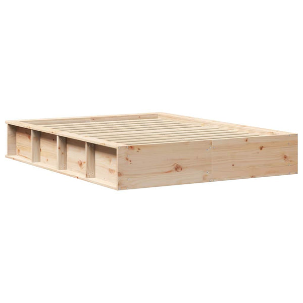 vidaXL Bed Frame Brown 140 x 190 cm Solid Pine Wood
