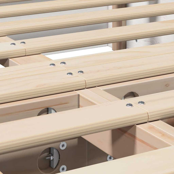 vidaXL Bed Frame White 140 x 190 cm Solid Pine Wood