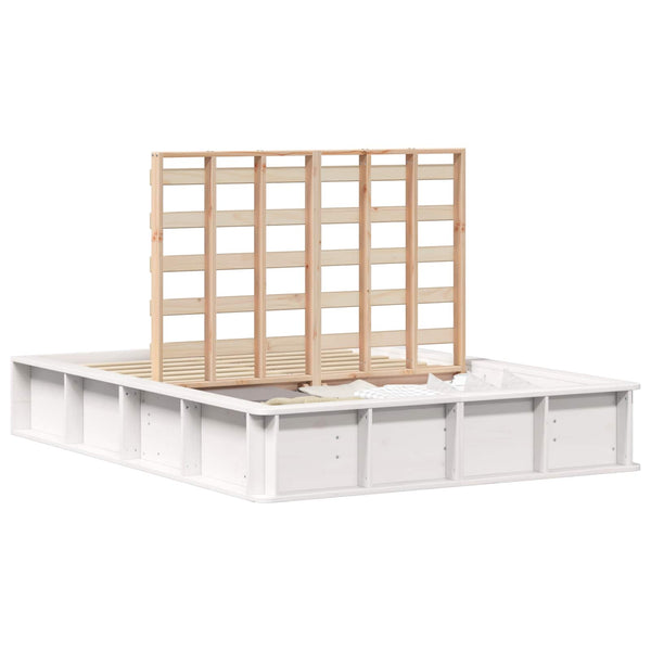 vidaXL Bed Frame White 140 x 190 cm Solid Pine Wood