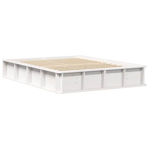 vidaXL Bed Frame White 140 x 190 cm Solid Pine Wood
