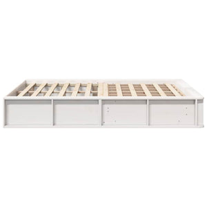 vidaXL Bed Frame White 140 x 190 cm Solid Pine Wood