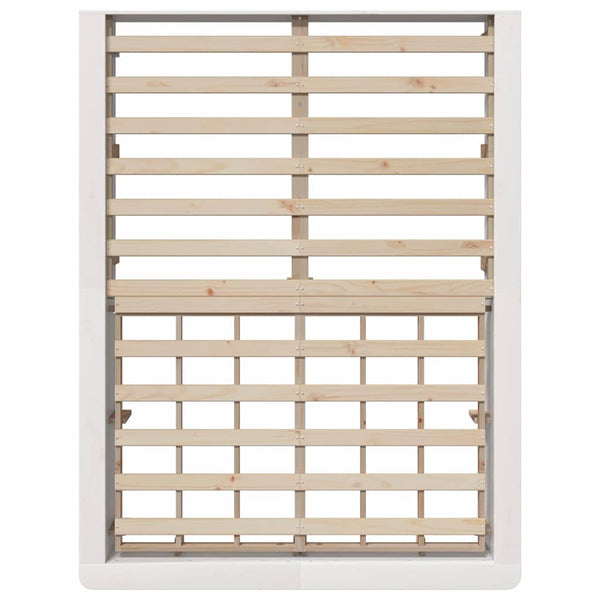 vidaXL Bed Frame White 140 x 190 cm Solid Pine Wood