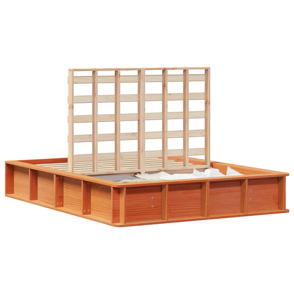 vidaXL Bed Frame Waxed Brown 140 x 190 cm Solid Pine Wood