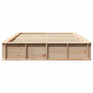 vidaXL Bed Frame Brown 135 x 190 cm Solid Pine Wood