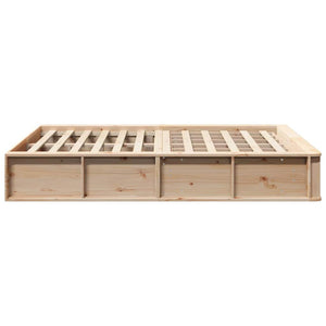 vidaXL Bed Frame Brown 135 x 190 cm Solid Pine Wood