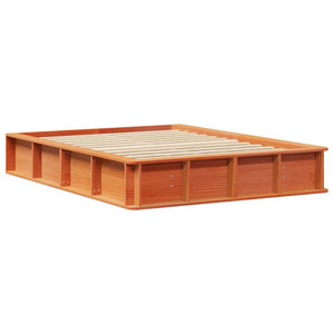 vidaXL Bed Frame Waxed Brown 120 x 190 cm Solid Pine Wood