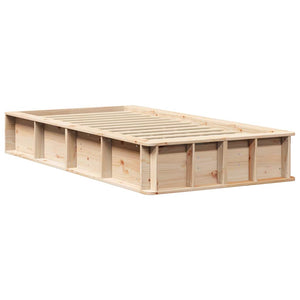 vidaXL Bed Frame Brown 100 x 200 cm Solid Pine Wood