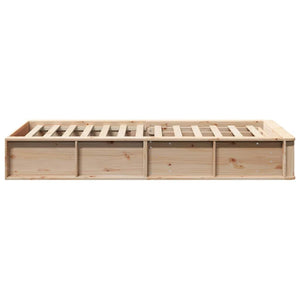 vidaXL Bed Frame Brown 100 x 200 cm Solid Pine Wood
