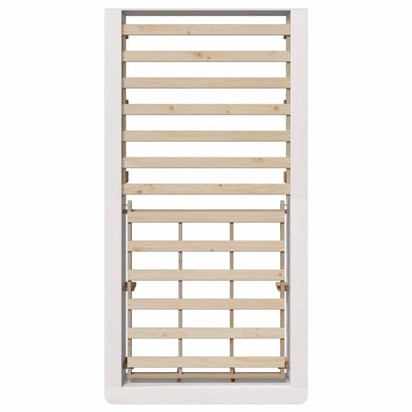 vidaXL Bed Frame White 100 x 200 cm Solid Pine Wood