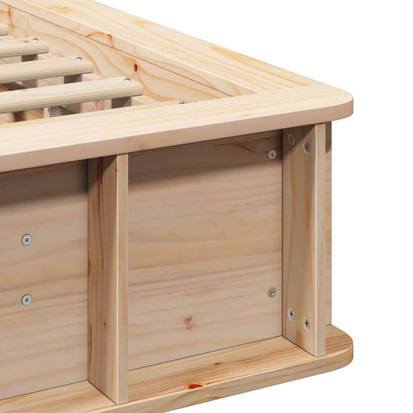 vidaXL Bed Frame Brown 90 x 200 cm Solid Pine Wood