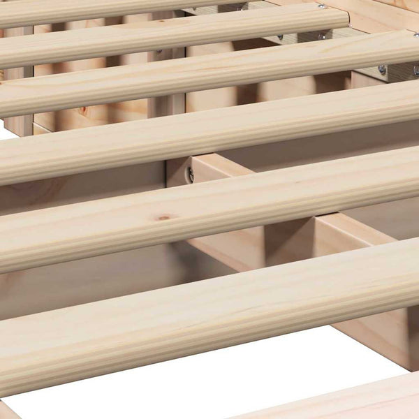 vidaXL Bed Frame Brown 90 x 200 cm Solid Pine Wood