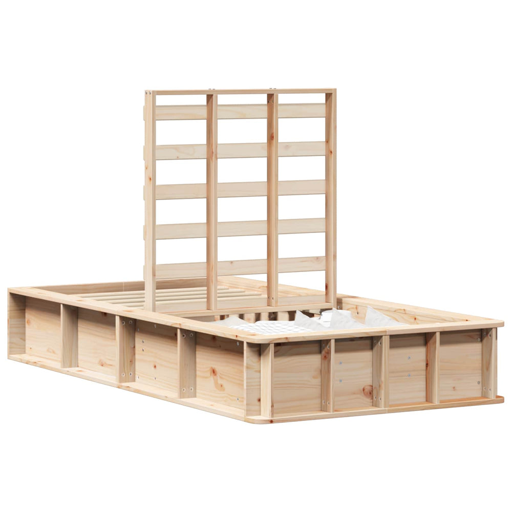 vidaXL Bed Frame Brown 90 x 200 cm Solid Pine Wood