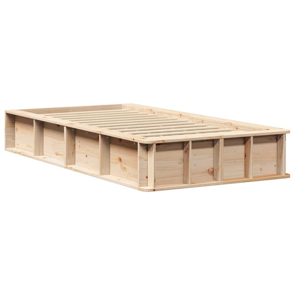 vidaXL Bed Frame Brown 90 x 200 cm Solid Pine Wood