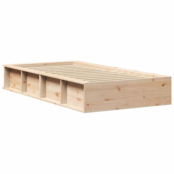 vidaXL Bed Frame Brown 90 x 200 cm Solid Pine Wood