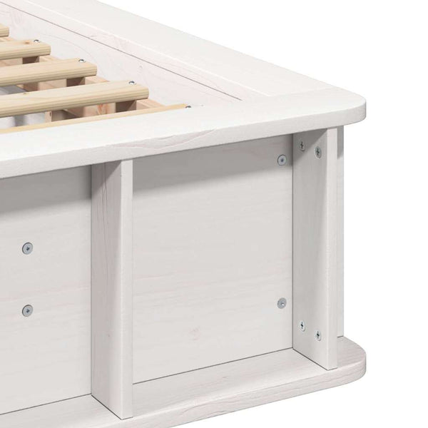 vidaXL Bed Frame White 90 x 200 cm Solid Pine Wood