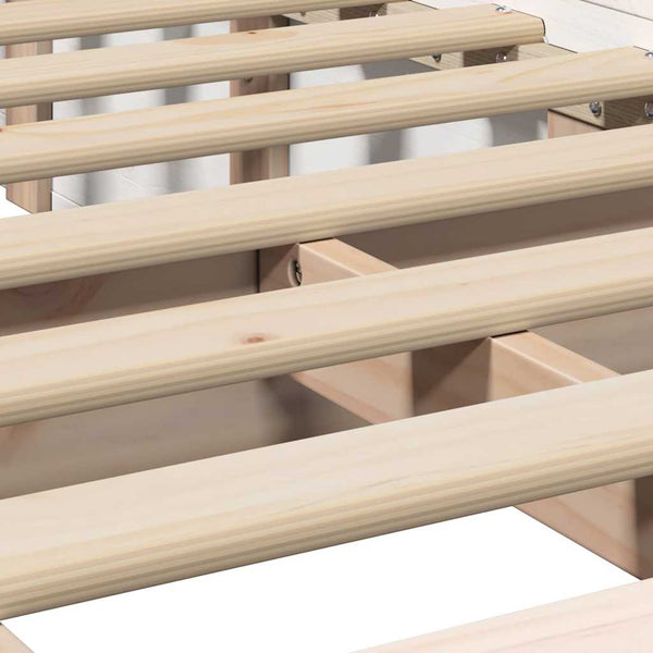 vidaXL Bed Frame White 90 x 200 cm Solid Pine Wood