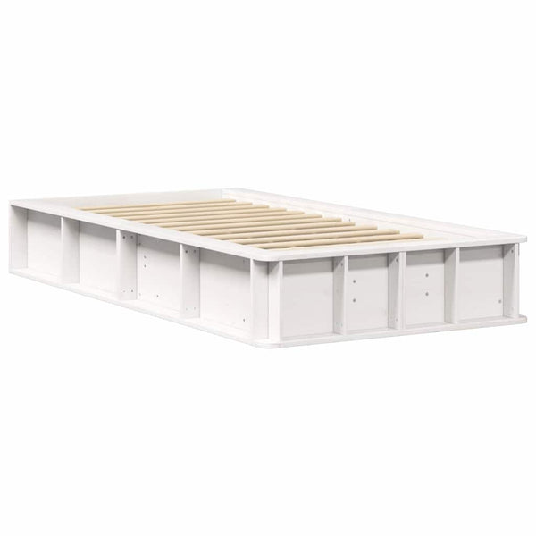 vidaXL Bed Frame White 90 x 200 cm Solid Pine Wood