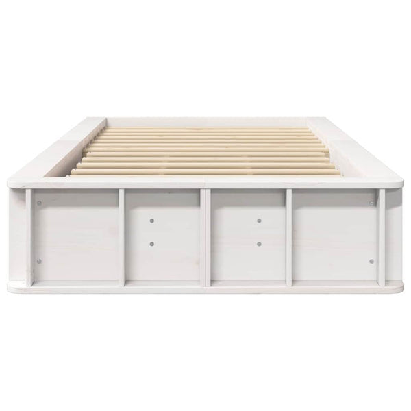 vidaXL Bed Frame White 90 x 200 cm Solid Pine Wood