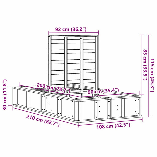 vidaXL Bed Frame White 90 x 200 cm Solid Pine Wood