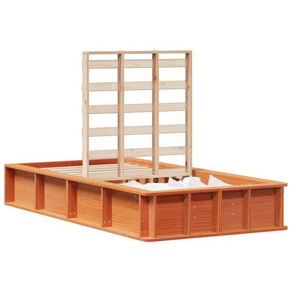 vidaXL Bed Frame Waxed Brown 90 x 200 cm Solid Pine Wood