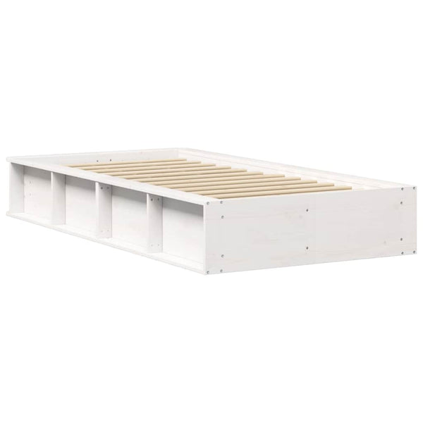 vidaXL Bed Frame White 80 x 200 cm Solid Pine Wood