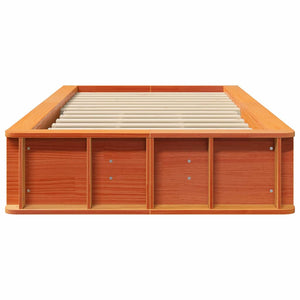vidaXL Bed Frame Waxed Brown 80 x 200 cm Solid Pine Wood