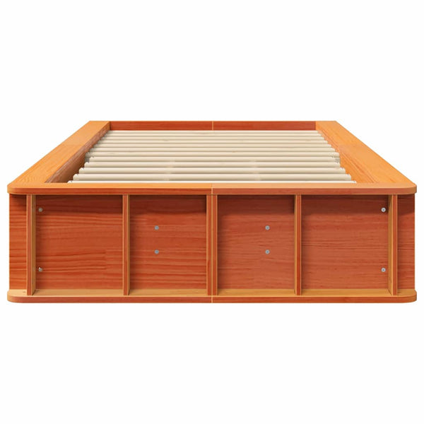 vidaXL Bed Frame Waxed Brown 80 x 200 cm Solid Pine Wood