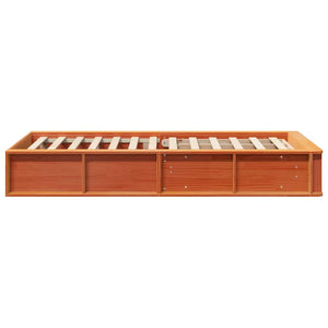vidaXL Bed Frame Waxed Brown 80 x 200 cm Solid Pine Wood
