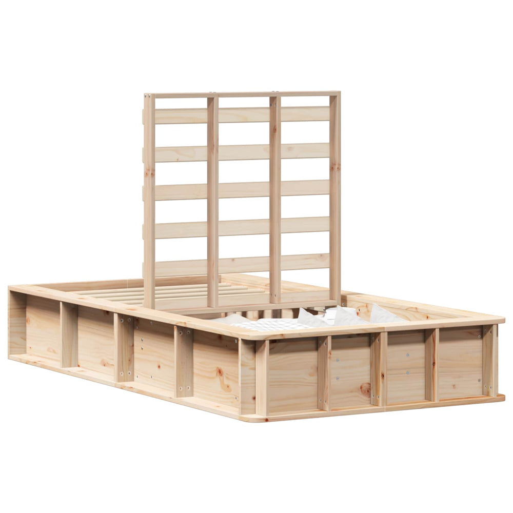 vidaXL Bed Frame Brown 90 x 190 cm Solid Pine Wood