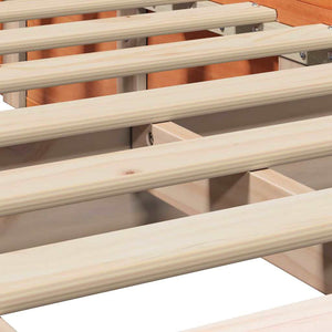 vidaXL Bed Frame Waxed Brown 90 x 190 cm Solid Pine Wood