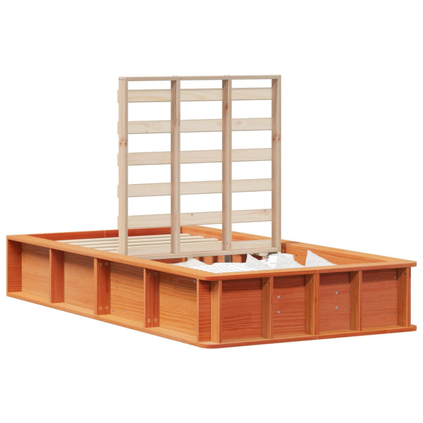 vidaXL Bed Frame Waxed Brown 90 x 190 cm Solid Pine Wood