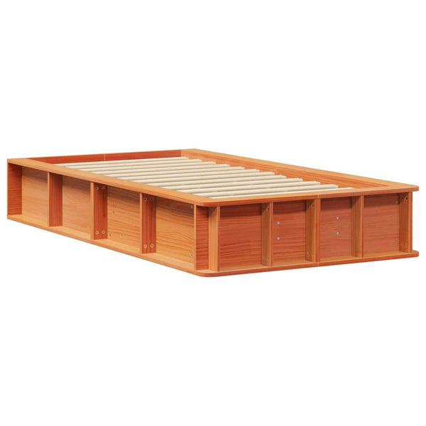 vidaXL Bed Frame Waxed Brown 90 x 190 cm Solid Pine Wood