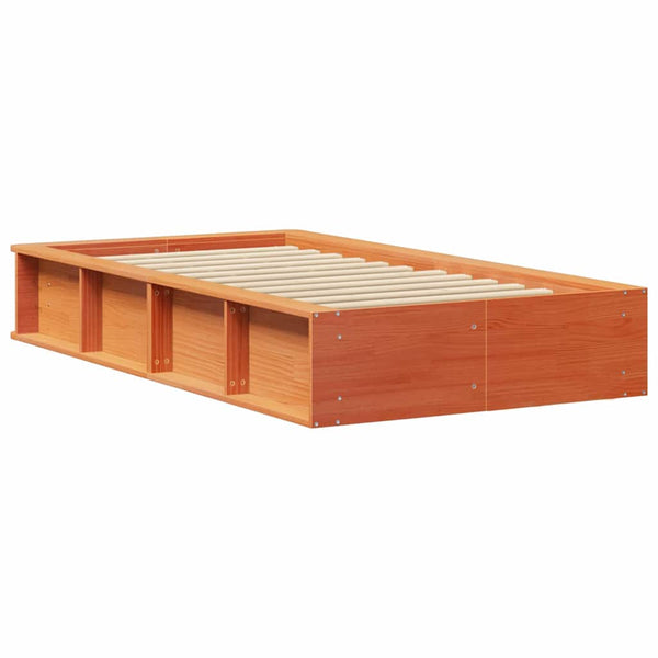 vidaXL Bed Frame Waxed Brown 90 x 190 cm Solid Pine Wood