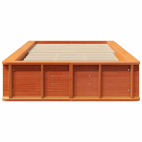 vidaXL Bed Frame Waxed Brown 90 x 190 cm Solid Pine Wood