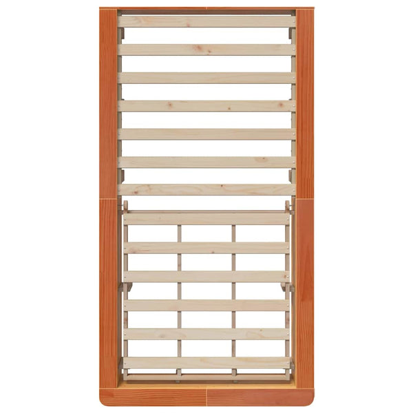 vidaXL Bed Frame Waxed Brown 90 x 190 cm Solid Pine Wood