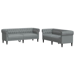 vidaXL Living Room Sofa 2 pcs Light Grey 201.5 x 74.5 x 74.5 cm Fabric