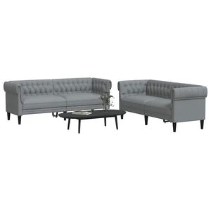 vidaXL Living Room Sofa 2 pcs Light Grey 201.5 x 74.5 x 74.5 cm Fabric