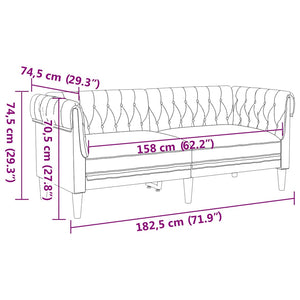 vidaXL Living Room Sofa 2 pcs Light Grey 201.5 x 74.5 x 74.5 cm Fabric