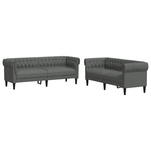 vidaXL Living Room Sofa 2 pcs Dark Grey 201.5 x 74.5 x 74.5 cm Fabric