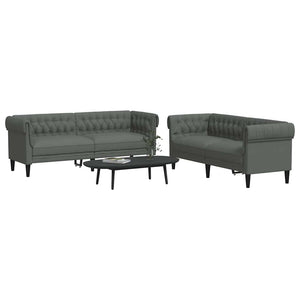 vidaXL Living Room Sofa 2 pcs Dark Grey 201.5 x 74.5 x 74.5 cm Fabric